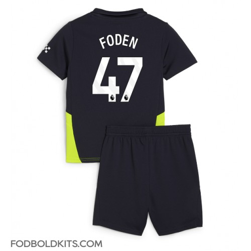 Manchester City Phil Foden #47 Udebanesæt Børn 2024-25 Kortærmet (+ Korte bukser)